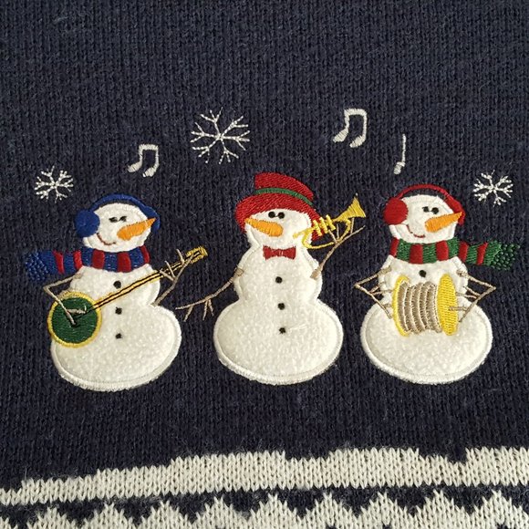 Holiday Sweater Sweater Navy Blue Size 4T 1990's - Picture 4 of 15